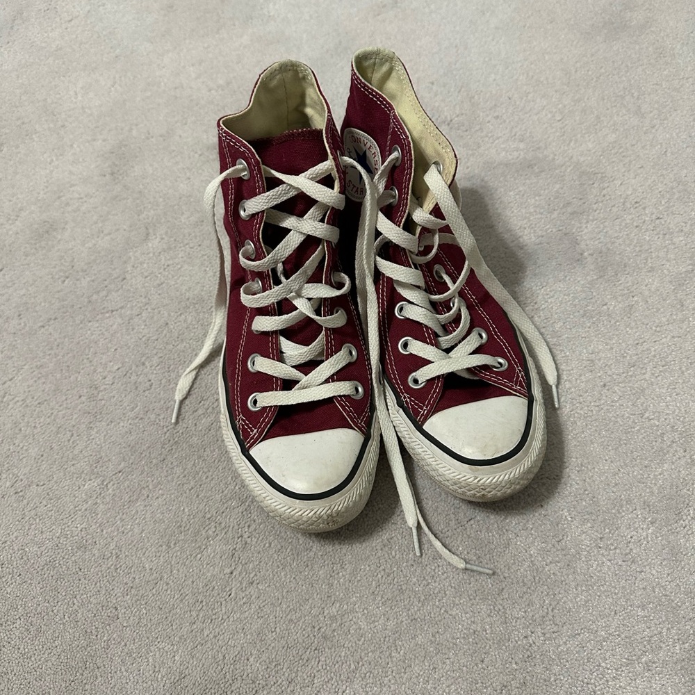 Maroon High Top Converse